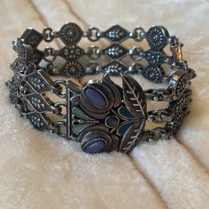Vintage silver enamel bracelet
